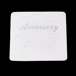 Honeyhandy Paper Display Cards, Used For Earrings, Rectangle, White, 50.5x50x0.3mm