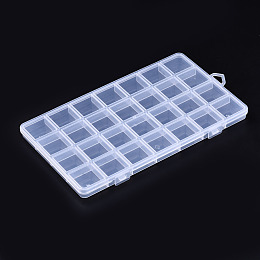 Plastic Bead Containers, Beads Storage Organizer Boxes, with 12Pcs Column  Jars, for Craft, Art, Beads, Rectangle, Clear, 3.8x3.4cm, Inner Diameter