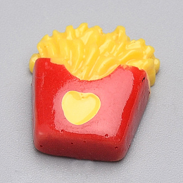 Resin Cabochons, French Fires, Red, 16x13x5.5mm