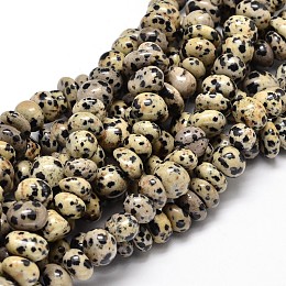 Honeyhandy Natural Dalmatian Jasper Gemstone Nuggets Bead Strands, Tumbled Stone, 6~10x9~12x8~10mm, Hole: 1mm, about 15.3 inch~15.7 inch