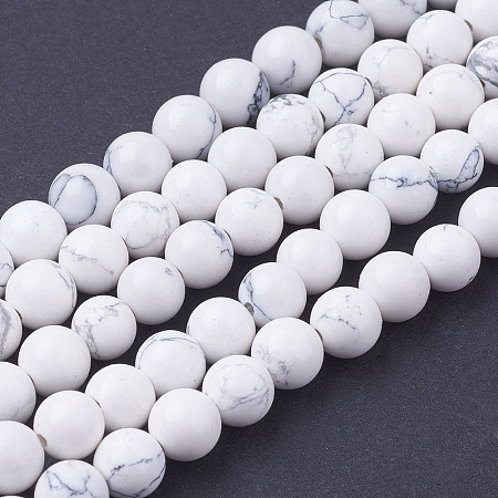 Arricraft Synthetic Howlite Beads Strands, Round, 6mm, about 68pcs/strand, 15.7 inches