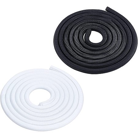 SUPERFINDINGS 2Pcs 19.68Ft 2 Colors Cord Protector Winding Pipe Spiral Cable Sleeve Cable Wrap Cover Cord Management for TV Computer Office Theater