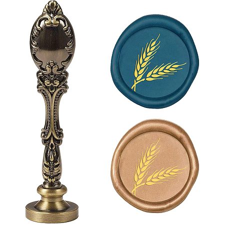 CRASPIRE Wax Seal Stamp Wax Sealing Stamps Ear of Wheat Vintage Wax Seal Stamp 25mm Retro Stamp Removable Brass Seal Alloy Handle for Wedding Invitations Decoration Gift Packing