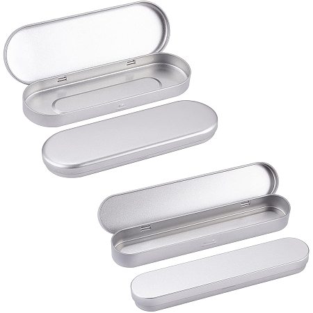 4pcs Hinged Tinplate Craft Containers For Organizing Metal Tin