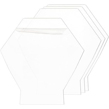 BENECREAT 5PCS Acrylic Sheet 2mm Thick Hexagon Transparent Plastic Board(6x6