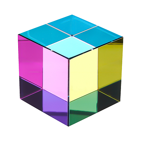 FINGERINSPIRE Color Cube 50mm K9 Glass Prism Special Cube RGB Dispersion Prism Multi-Color Toys for Desktop Decoration Prism Light Changing Cube for Gift Optical Teaching Tool