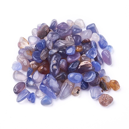 Arricraft Natural Agate Beads, Undrilled/No Hole, Dyed, Chips, 8~19x5~6x2~5mm, about 100g/bag