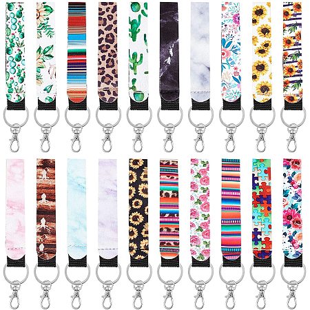 PandaHall Elite 20pcs 20 Colors Chain Straps with 20pcs Swivel Lobster Clasp for Keys Bags Hanging Organizing