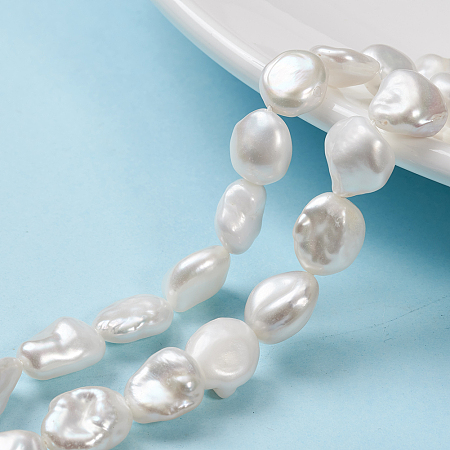 ARRICRAFT Natural Baroque Pearl Keshi Pearl Beads Strands, Cultured Freshwater Pearl, Nuggets, Floral White, 8~23x8~15x5~12mm, Hole: 0.2mm, about 28pcs/strand, 14.96 inches(38cm)
