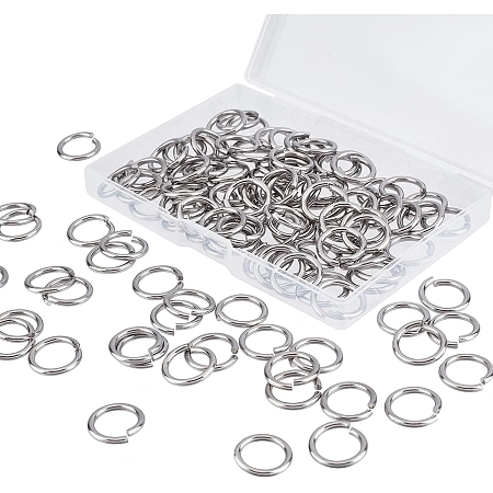 CHGCRAFT 150Pcs 15x2mm Stainless Steel Open Jump Rings Open Jump Rings Connectors Key Rings for Chandelier Curtain Suncatchers Crystal Garland Necklaces Keys Earrings Jewelry Making