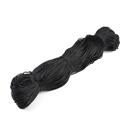 Honeyhandy Chinese Waxed Cotton Cord, Black, 2mm, about 382.76 yards(350m)/bundle