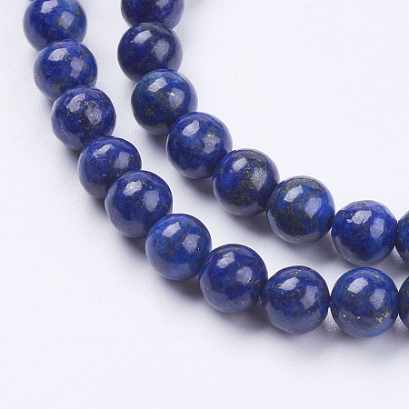 Arricraft Natural Lapis Lazuli(Filled Color Glue) Beads Strands, Dyed, Grade AA, Round, 6mm, Hole: 0.5mm, about 66pcs/strand, 15.3 inches