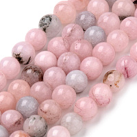 Arricraft Natural Cherry Blossom Jasper Beads Strands, Dyed, Round, Pink, 6~6.5mm, Hole: 1mm, about 63pcs/strand, 15.5 inches