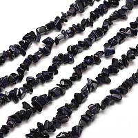Honeyhandy Synthetic  Blue Goldstone Chip Bead Strands, 5~8x5~8mm, Hole: 1mm, about 31.5 inch