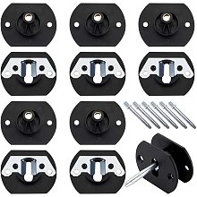 BENECREAT 6 Sets Black Furniture Connector, Pin Style Replacements Part, Plastic Sofa Couch Sectional Connector with Iron Screw for Sectional Sofa Connection