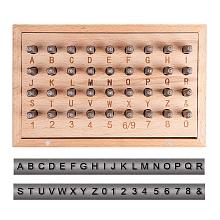 PandaHall Elite 36pcs 1.5mm(1/16") Iron Number Alphabet Punch Sets, Uppercase Alphabet A~Z, Number 0~8 and Symbol & Metal Stamp Punch Tool Kit for DIY Jewelry Making, Black