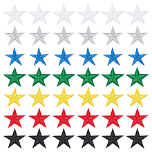 GORGECRAFT Pack of 42 Iron On Embroidered Star Patches Sew On Appliques Fabric Stars Stickers Gold Stars Stickers for Fabric Hats Clothes Shoes Shirts Jackets