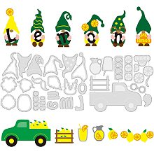 GLOBLELAND 2Pcs Lemon Truck Cutting Dies Metal Gnome Die Cuts Embossing Stencils Template for Paper Card Making Decoration DIY Scrapbooking Album Craft Decor