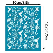 OLYCRAFT Silk Screen Printing Stencil, for Painting on Wood, DIY Decoration T-Shirt Fabric, Flower Pattern, 12.7x10cm