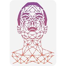 FINGERINSPIRE Geometry Face Painting Stencil 8.3x11.7inch Human Face Line Painting Stencil Reusable Character Theme Drawing Template DIY Home Decor Stencil for Painting on Wall Wood Furniture