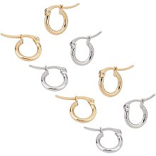 UNICRAFTALE 48pcs Hypoallergenic Hoop Earrings 2 Colors Ring Stainless Steel Earrings Earring Hoops Components for Women Earrings Jewellery Making 12mm