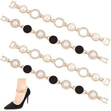 AHANDMAKER 4 Pcs Pearl Shoe Chains, Rhinestone Shoe Charms Chain for Women, Bling Shoe Charms Accessories for High Heels Shoe DIY Phone Case Bag Decor Party Favors Birthday Gifts