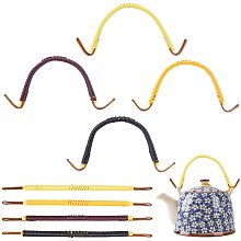 PandaHall Elite 8pcs Teapot Handles, 4 Color Abendable Handle Replacement Adjustable Dobin Handle for Ceramic Pot, Pottery Tea Pots, Japanese Wired Teapot, 12.60~12.80 inch