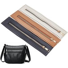 WADORN 3 Colors PU Leather Zipper for Sewing, 27cm Length Handbag Metal Separating Zippers Frames Bags Accessories for Knitting Crochet Bags for DIY Shoulder Purse Making Sewing Craft Projects