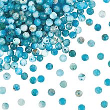 OLYCRAFT about 226pcs Natural Apatite Beads 3mm Faceted Round Apatite Beads Blue Apatite Beads Blue Gemstone Beads with Hole Energy Stone Round Loose beads for Bracelet Necklace Jewelry Making