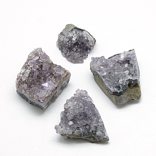 Honeyhandy Natural Druzy Amethyst Beads, No Hole Beads, Mixed Shapes, 25~45x25~40x15~30mm