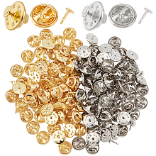 SUNNYCLUE 1 Box 240 Pcs 120Set 2 Colors Metal Pin Backs Butterfly Pin Backs Clutch Pin Backs with Blank Pins Jewelry Locking Pin Badge Insignia Clutches Pin Backs Replacemen Platinum Golden Color DIY