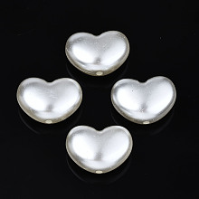 Honeyhandy ABS Plastic Imitation Pearl Beads, Heart, Creamy White, 15.5x21x9.5mm, Hole: 2mm, about 266pcs/500g