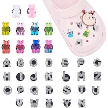 PandaHall Elite Shoe Charms for Crocs, 46pcs Letter A~Z Resin Bear Shoe Cabochons Alphabet Shoes Pins Accessories Decoration for Croc Shoe and Wristband Bracelet Christmas Party Gifts