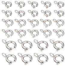 SUNNYCLUE 1 Box 30Pcs 3 Sizes 304 Stainless Steel Spring Clasps Spring Ring Clasp Brecelet Neckalce Link Connectors Close Open Clasp Ring Round Clasps for Jewelry Making Women Adults DIY Crafts