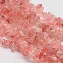 Honeyhandy Cherry Quartz Glass Chip Beads Strands, 3~8x3~8mm, Hole: 1mm, about 34 inch