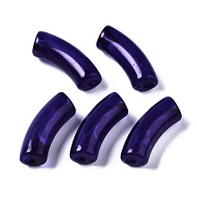 Honeyhandy Acrylic Beads, Imitation Gemstone, Curved Tube, Purple, 34.5x13x11mm, Hole: 3.5mm