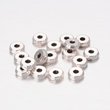 Honeyhandy Tibetan Style Spacer Beads, Lead Free & Cadmium Free, Antique Silver Color, Rondelle, 8x3mm, hole: 2mm, about 29pcs/20g