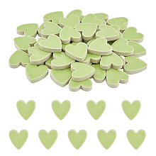 Porcelain Cabochons, Mosaic Tile Supplies for DIY Crafts, Plates, Picture Frames, Flowerpots, Handmade Jewelry, Heart, Pale Green, 22.5x22x5.5mm; 50pcs/box