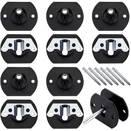 BENECREAT 6 Sets Black Furniture Connector, Pin Style Replacements Part, Plastic Sofa Couch Sectional Connector with Iron Screw for Sectional Sofa Connection