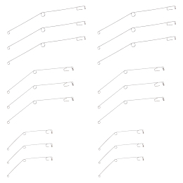 SUPERFINDINGS 60Pcs 3 Styles 304 Stainless Steel Hook Trigger, Spring Fishing Hook Setter, Bait Bite Triggers, The Hook to Catch The Fish Automatically, Stainless Steel Color, 20pcs/style