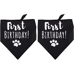 GORGECRAFT 2PCS First Birthday Dog Bandana Cotton Bandana Puppy Neck Scarf Pet Triangle Birthday Scarf Prop Pet Scarf Accessories for Small, Medium, Large Dogs