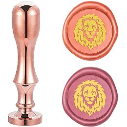 CRASPIRE Wax Seal Stamp Lion Head Sealing Wax Stamps Retro Brass Stamp Wax Seal 25mm Removable Brass Heads Bamboo Copper Handle for Envelope Invitation Wedding Embellishment Bottle Decoration Gift