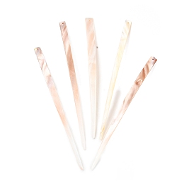 Natural Freshwater Shell Sticks, with Loop, Hair Accessories for Woman Girls, Seashell Color, 145~150x7.5~8x1.5~2mm, Hole: 1.6mm