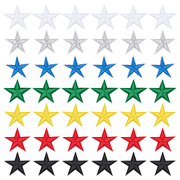 GORGECRAFT Pack of 42 Iron On Embroidered Star Patches Sew On Appliques Fabric Stars Stickers Gold Stars Stickers for Fabric Hats Clothes Shoes Shirts Jackets