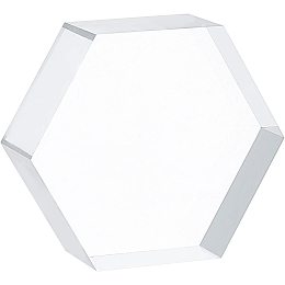 FINGERINSPIRE Clear Polished Acrylic Polygon Display Block, 3" x 2.6" x 1" Hexagon Display Bases Clear Acrylic Display Base for Photography Props Home Collectibles Miniatures Models Garage Kits Decor