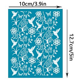 OLYCRAFT Silk Screen Printing Stencil, for Painting on Wood, DIY Decoration T-Shirt Fabric, Flower Pattern, 12.7x10cm