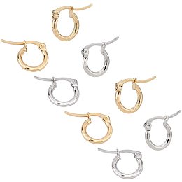 UNICRAFTALE 48pcs Hypoallergenic Hoop Earrings 2 Colors Ring Stainless Steel Earrings Earring Hoops Components for Women Earrings Jewellery Making 12mm