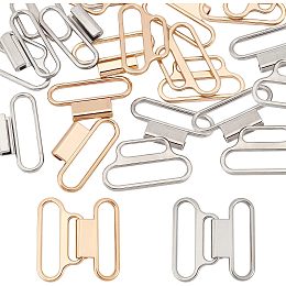 BENECREAT 8 Sets 2 Colors Side Mental Belt Buckles, 1.7x1 Metal Hook Buckle Release Buckle Fastening Belt Accessories for DIY Waist Belt Hand Sewing Harness Webbing Craft