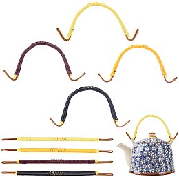 PandaHall Elite 8pcs Teapot Handles, 4 Color Abendable Handle Replacement Adjustable Dobin Handle for Ceramic Pot, Pottery Tea Pots, Japanese Wired Teapot, 12.60~12.80 inch