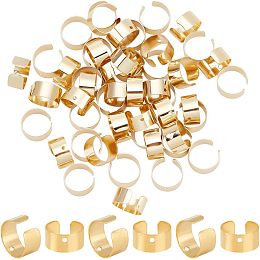 PandaHall Elite 14K Golden Plated Ear Cuffs for Jewelry Making, 50Pcs 9.5x5mm Brass Cartilage Cuff Earrings Clip-on Earring with 1mm Holes Adjustable Wrap Earring for Non Pierced Ears Women DIY Jewelry